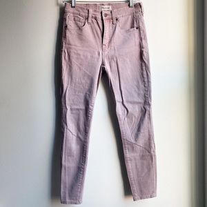 Madewell 9" High Riser Skinny Skinny Crop Jeans in Pink NWOT